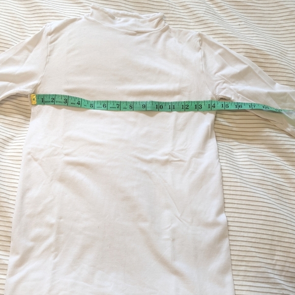 White bamboo/cotton mockneck top - Picture 2 of 6